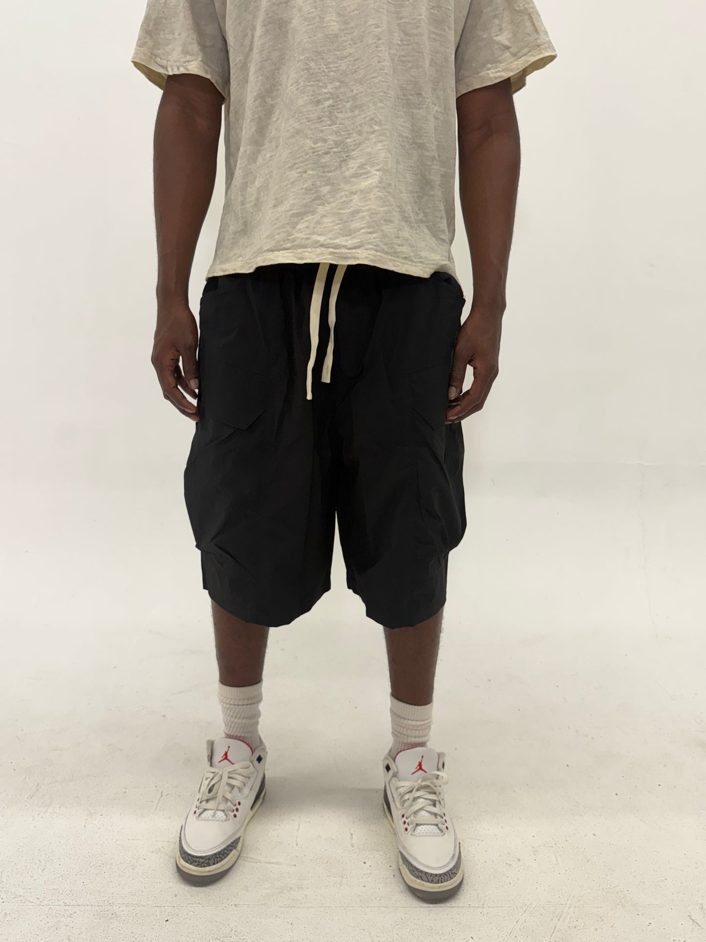 Black Nylon Tech Shorts