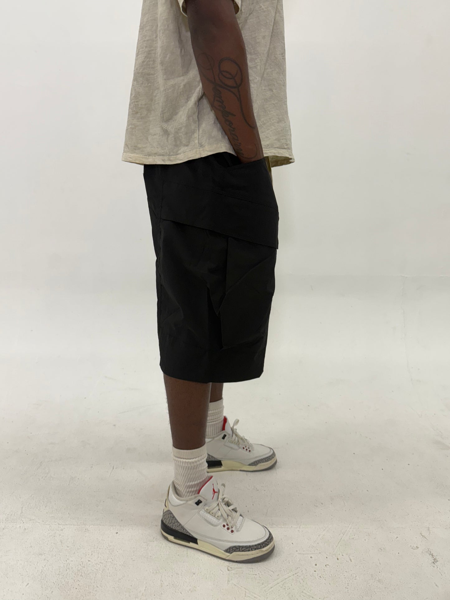 Black Nylon Tech Shorts