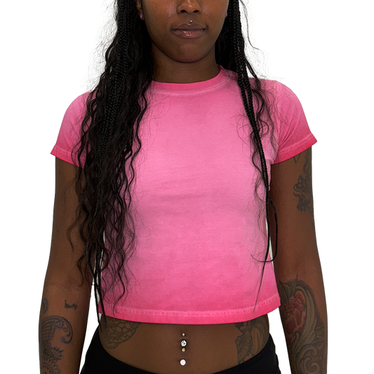 Vintage Wash Baby Tee (Pink)