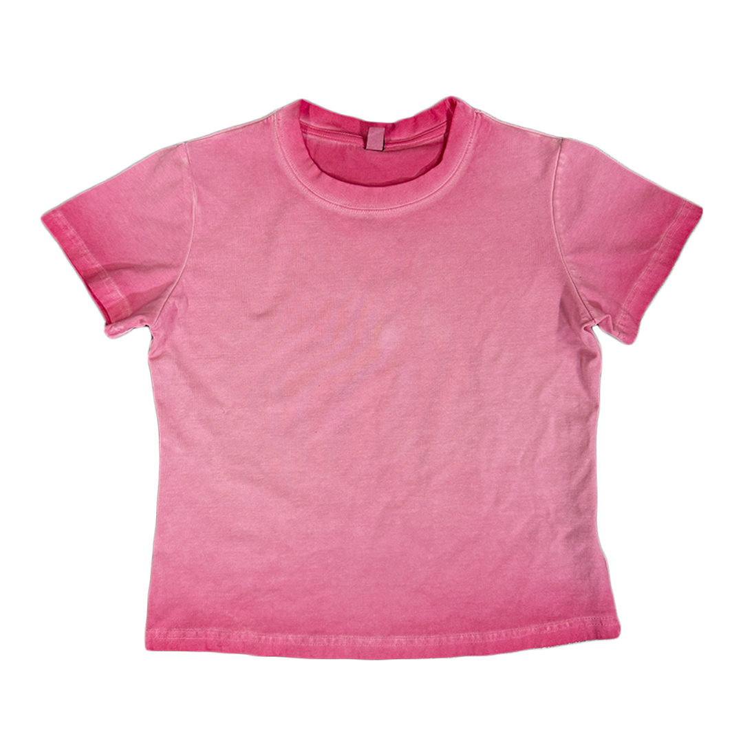 Vintage Wash Baby Tee (Pink)