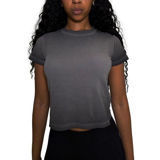 Vintage Wash Baby Tee (Black)