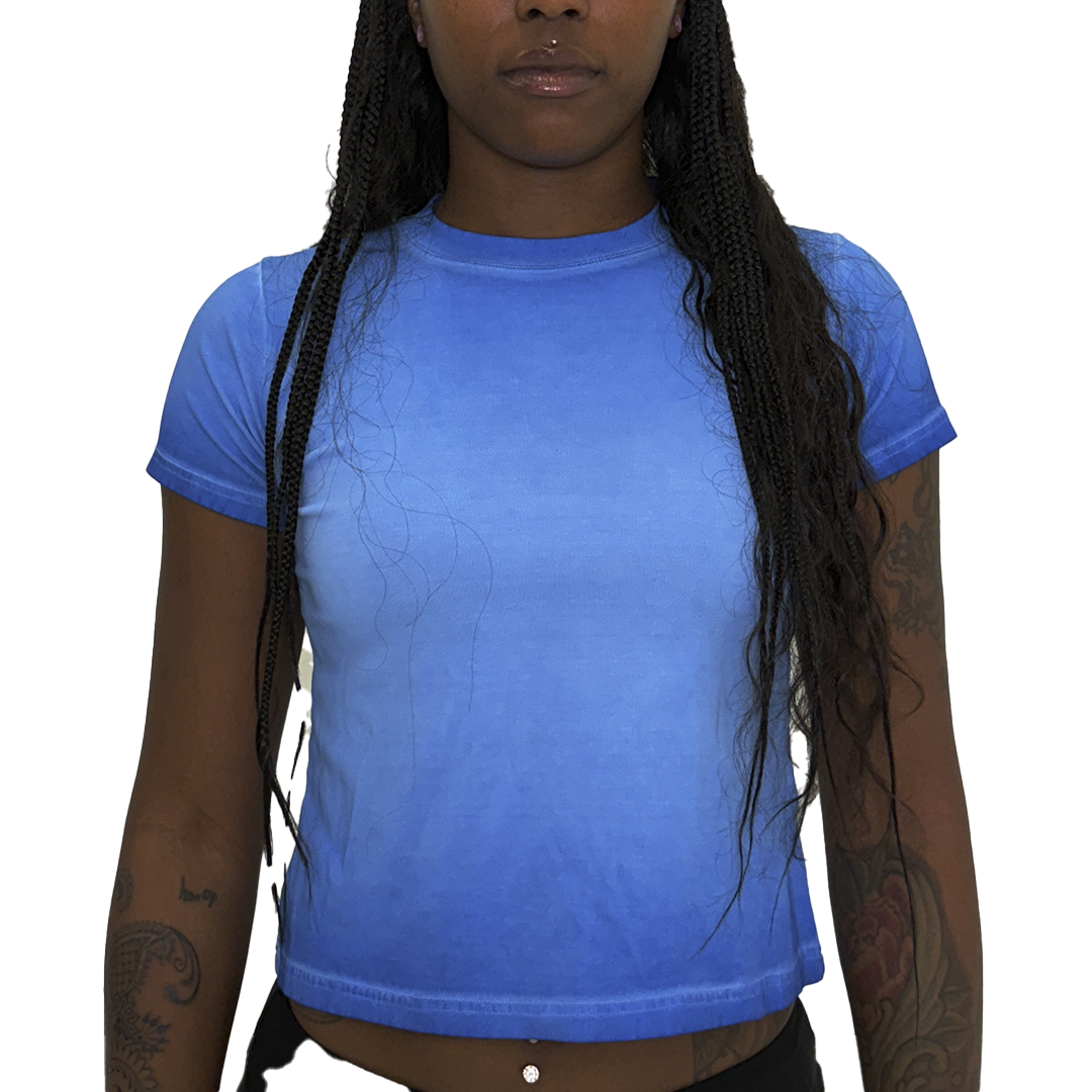 Vintage Wash Baby Tee (Blue)