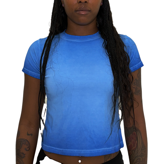 Vintage Wash Baby Tee (Blue)